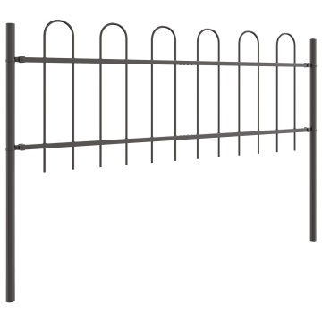 Gard cu vârf în formă de arc, gri, 3.4x0.6 m, din oțel - Img 3
