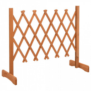 Gard cu zăbrele de grădină, portocaliu, 120x60 cm, lemn de brad - Img 2