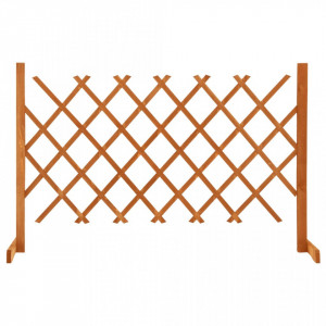 Gard cu zăbrele de grădină, portocaliu, 120x90 cm, lemn de brad - Img 1