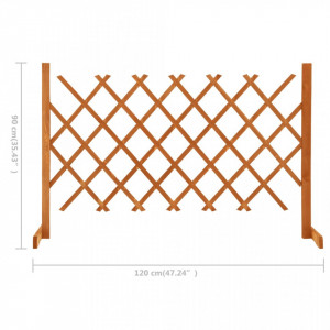 Gard cu zăbrele de grădină, portocaliu, 120x90 cm, lemn de brad - Img 6