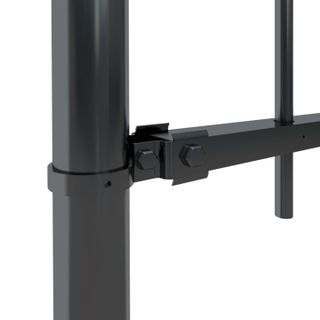 Gard de grădină cu vârf curbat, negru, 3,4 m, oțel - Img 4