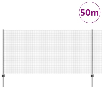 Gard de sârmă sudată cu 44 U Posturi Gri 1.2x50 m Oțel - Img 3