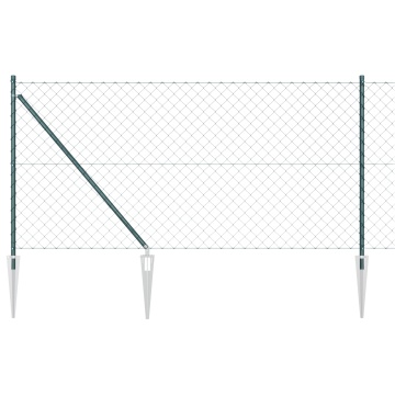 Gard din plasă de lanț cu 7 țăruși 1x10 m Oțel galvanizat - Img 2