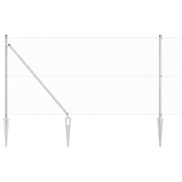 Gard din plasă sudată cu 13 stâlpi spike 1x50 m Oțel galvanizat - Img 2