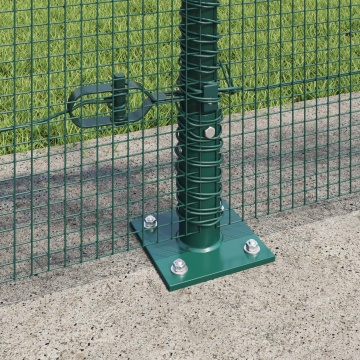Gard din Sârmă Sudată cu 13 Posturi Flansate Verde 1x50 m Oțel - Img 4