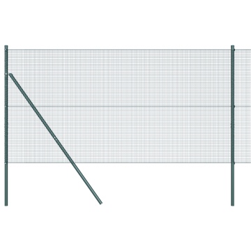 Gard din sârmă sudată cu 13 stâlpi Verde 1.2x25 m Oțel - Img 2