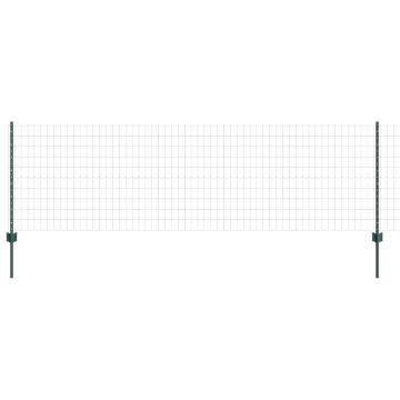 Gard Euro cu 11 Stâlpi Verzi 0,8x25 m Oțel - Img 2