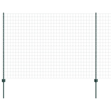 Gard Euro cu 5 Stâlpi Verzi 1,6x10 m Oțel - Img 2