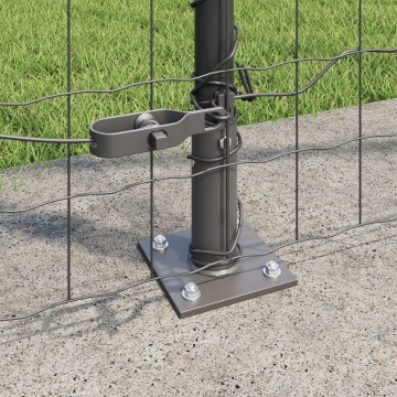 Gard Euro cu 7 stâlpi cu flanșă 1.6x10 m din oțel galvanizat - Img 4