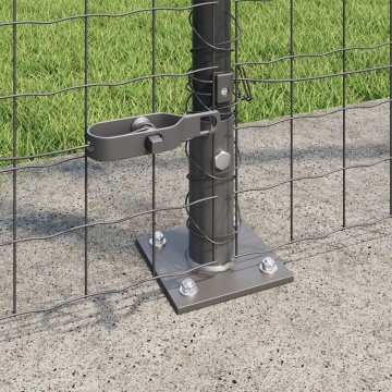 Gard Euro cu 7 stâlpi flanșați 1.5x10 m din oțel galvanizat - Img 4