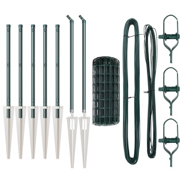 Gard Euro Set de 2 Verde Oțel acoperit cu plastic 10 x 0.8 m - Img 2