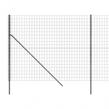 Gard plasă de sârmă, antracit, 1,4x10 m, oțel galvanizat - Img 4