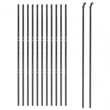 Gard plasă de sârmă, antracit, 1,6x25 m, oțel galvanizat - Img 3
