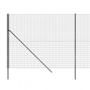 Gard plasă de sârmă, antracit, 2,2x25 m, oțel galvanizat - Img 4