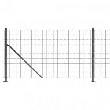 Gard plasă de sârmă cu bordură, antracit, 0,8x25 m - Img 4