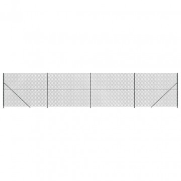 Gard plasă de sârmă cu bordură, antracit, 1,4x10 m - Img 2