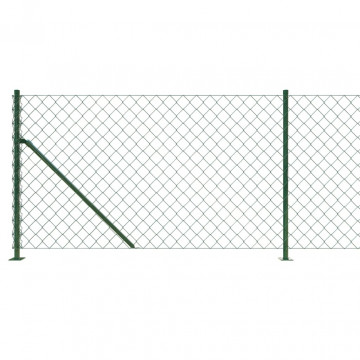 Gard plasă de sârmă cu bordură, verde, 1,1x25 m - Img 4