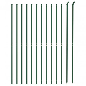 Gard plasă de sârmă cu bordură, verde, 1,4x25 m - Img 3