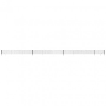 Gard plasă de sârmă cu țăruși de fixare, antracit, 0,8x25 m - Img 2