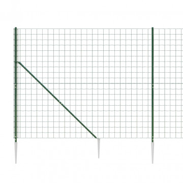 Gard plasă de sârmă cu țăruși de fixare, verde, 1,4x25 m - Img 4