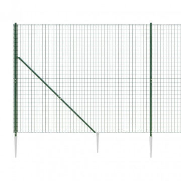 Gard plasă de sârmă cu țăruși de fixare, verde, 1,8x25 m - Img 4