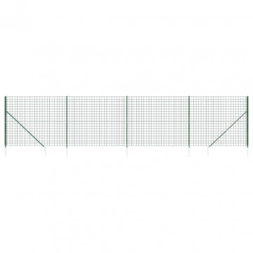 Gard plasă de sârmă cu țăruși de fixare, verde, 2x10 m - Img 2