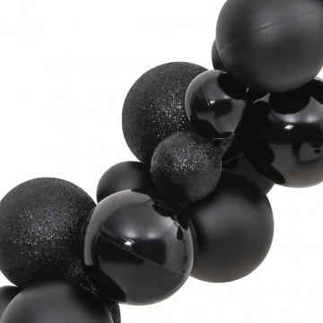 Ghirlandă de Crăciun cu globuri, negru, 175 cm, polistiren - Img 6