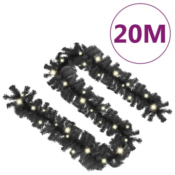 Ghirlandă de Crăciun cu lumini LED, negru, 20 m - Img 6