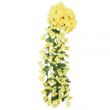 Ghirlande de flori artificiale, 3 buc., galben, 85 cm - Img 2