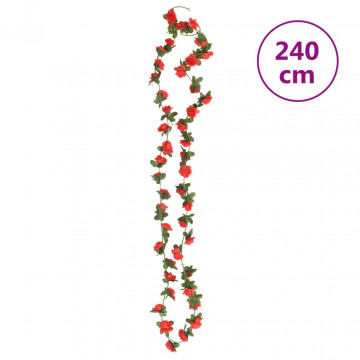 Ghirlande de flori artificiale, 6 buc., roșu, 240 cm - Img 5