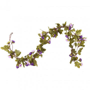 Ghirlande de flori artificiale, 6 buc., violet deschis, 215 cm - Img 2