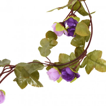 Ghirlande de flori artificiale, 6 buc., violet deschis, 215 cm - Img 6