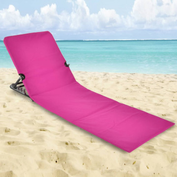 HI Scaun pliabil saltea de plajă, roz, PVC - Img 2