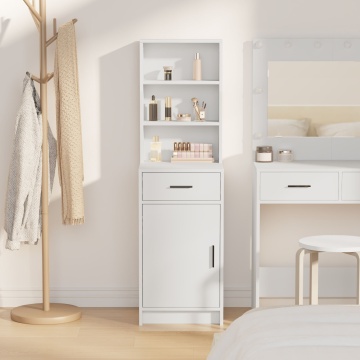 Highboard alb 40x41x135 cm din lemn - Img 4