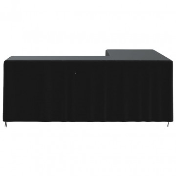 Husă de canapea în formă de L, negru, 254x254x86 cm Oxford 420D - Img 8