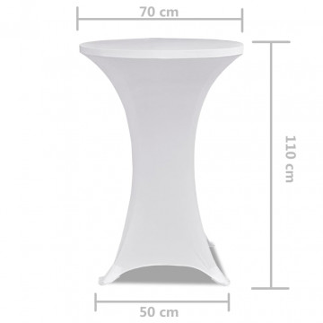 Husă de masă cu picior Ø70 cm, 2 buc., alb, elastic - Img 5