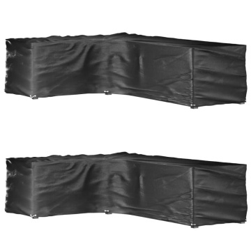 Huse mobilier grădină formă L, 2 buc., 16 ocheți, 210x260x80 cm - Img 1
