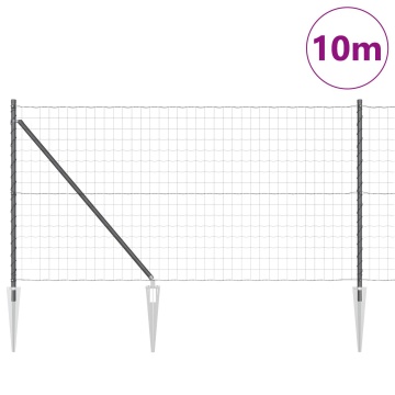 Împrejmuire Euro cu 7 posturi înțepătoare 1x10 m Oțel galvanizat Gri - Img 3