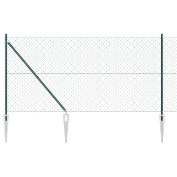 Împrejmuire Lanț cu 7 Posturi cu Spike 1x10 m Oțel Galvanizat - Img 2