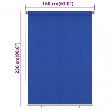 Jaluzea tip rulou de exterior, albastru, 160x230 cm, HDPE - Img 5