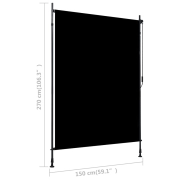 Jaluzea tip rulou de exterior, antracit, 150 x 270 cm - Img 6
