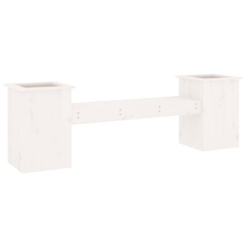 Jardinieră bancă, alb, 184,5x39,5x56,5 cm, lemn masiv de pin - Img 5
