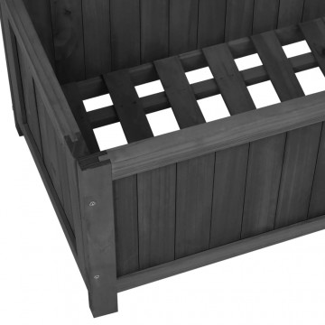 Jardinieră colț cu spalier, negru, 70x30x135 cm,lemn masiv brad - Img 5