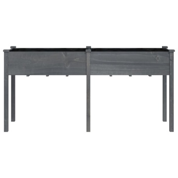 Jardinieră cu căptușeală, gri, 161x45x76 cm, lemn masiv brad - Img 4