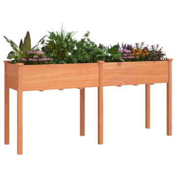 Jardinieră cu căptușeală, maro, 161x45x76 cm, lemn masiv brad - Img 3
