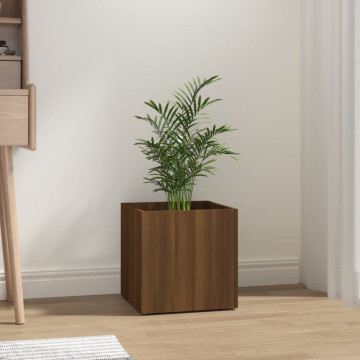 Jardinieră cutie, stejar maro, 40x40x40 cm, lemn compozit - Img 1
