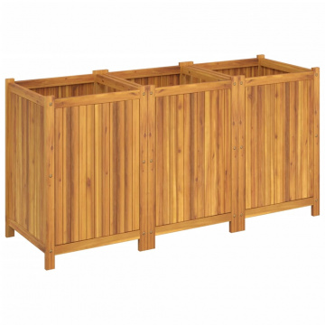 Jardinieră de grădină cu căptușeală, 150x50x75 cm, lemn acacia - Img 8