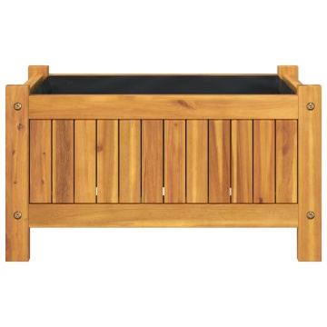 Jardinieră de grădină cu căptușeală, 54x31x30 cm, lemn acacia - Img 4