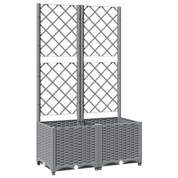 Jardinieră de grădină cu spalier, gri deschis, 80x40x136 cm, PP - Img 2