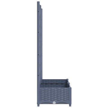 Jardinieră de grădină cu spalier,gri închis, 80x40x121,5 cm, PP - Img 8